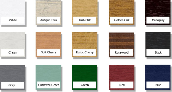 Double glazing frame colour options